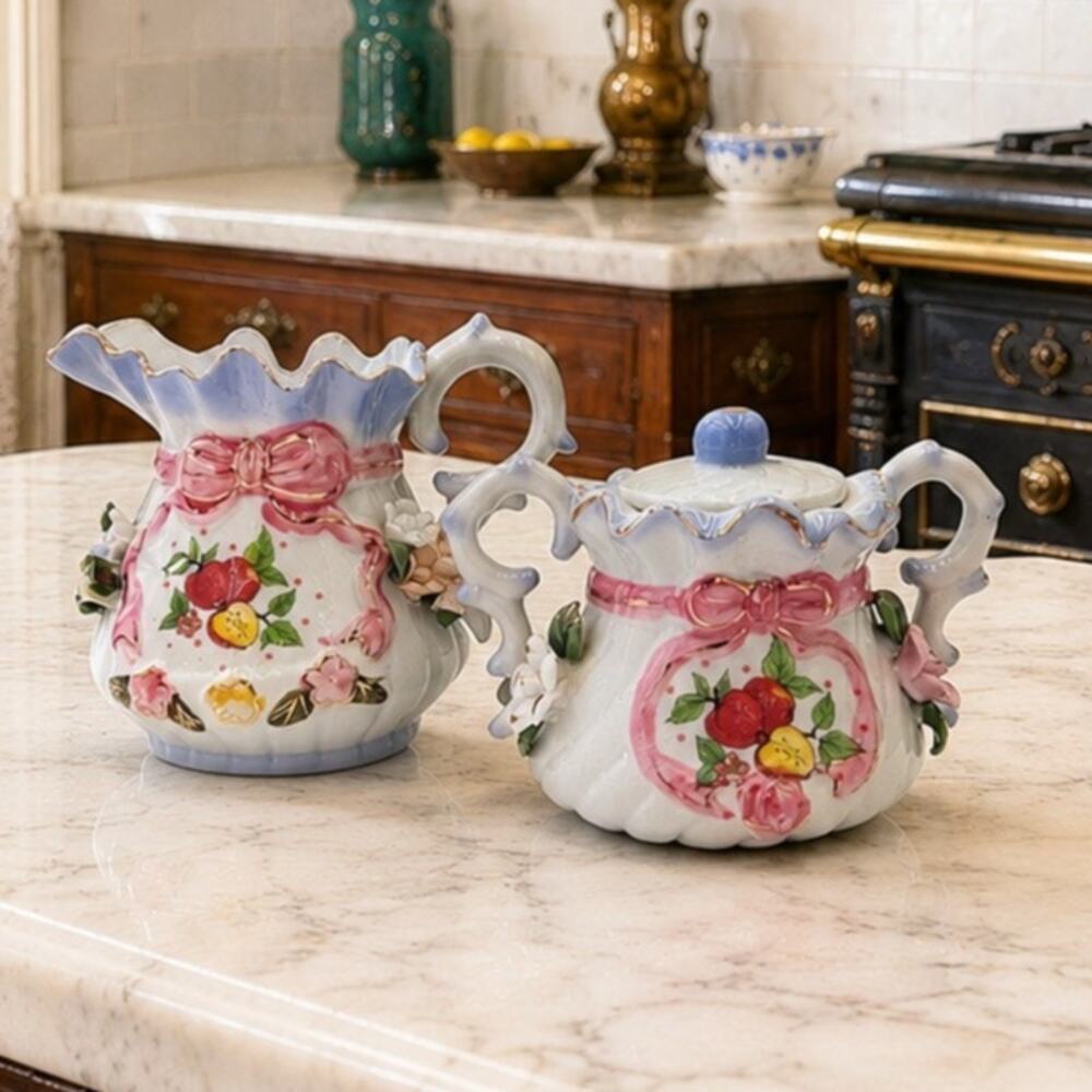 1980's Capodiamante Style Cream and Sugar Set